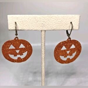 5/20 Glittery Pumpkin Earrings